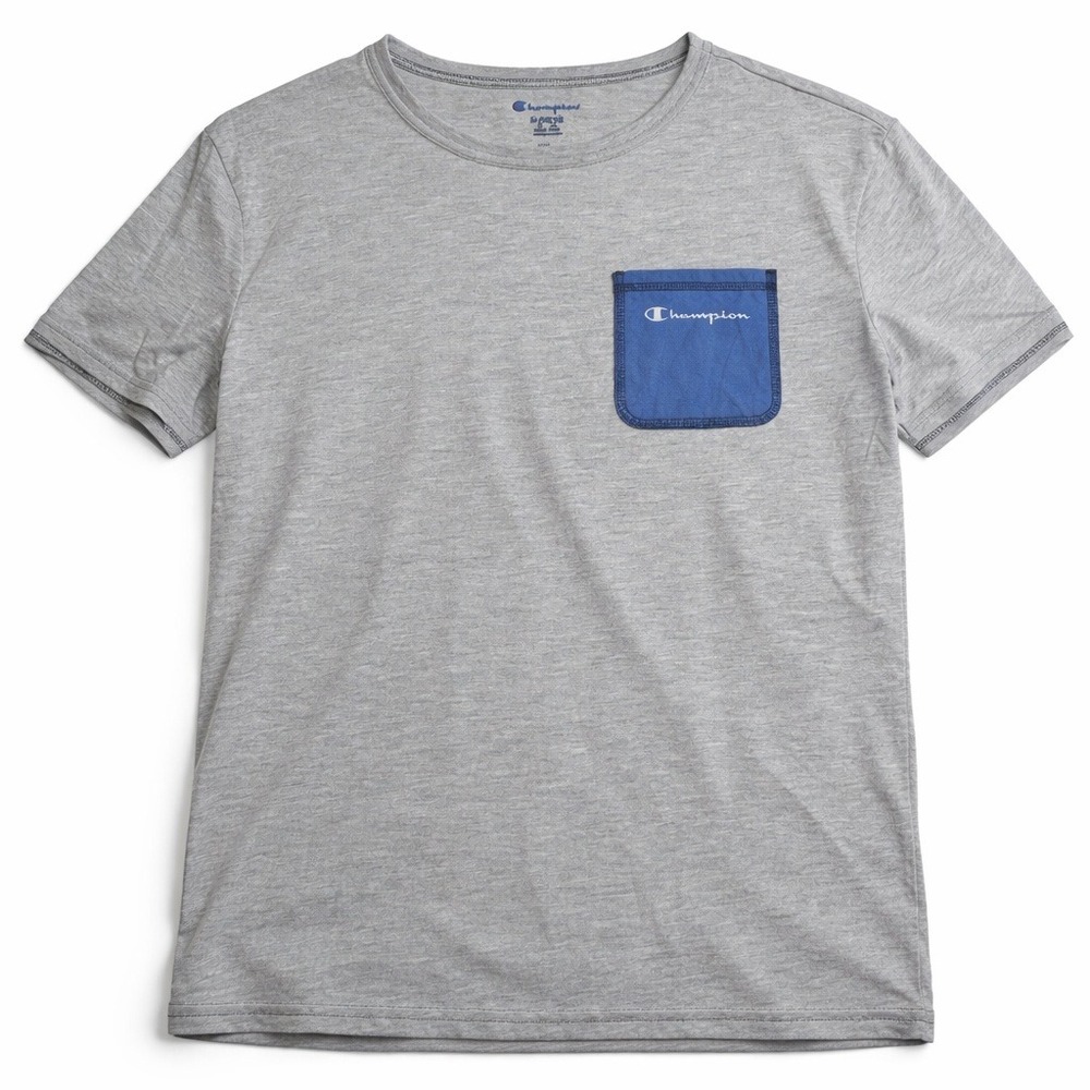 Champion Kids Gray Pocket T Shirt Size M 10 12 Boys Girls Short Sleeve